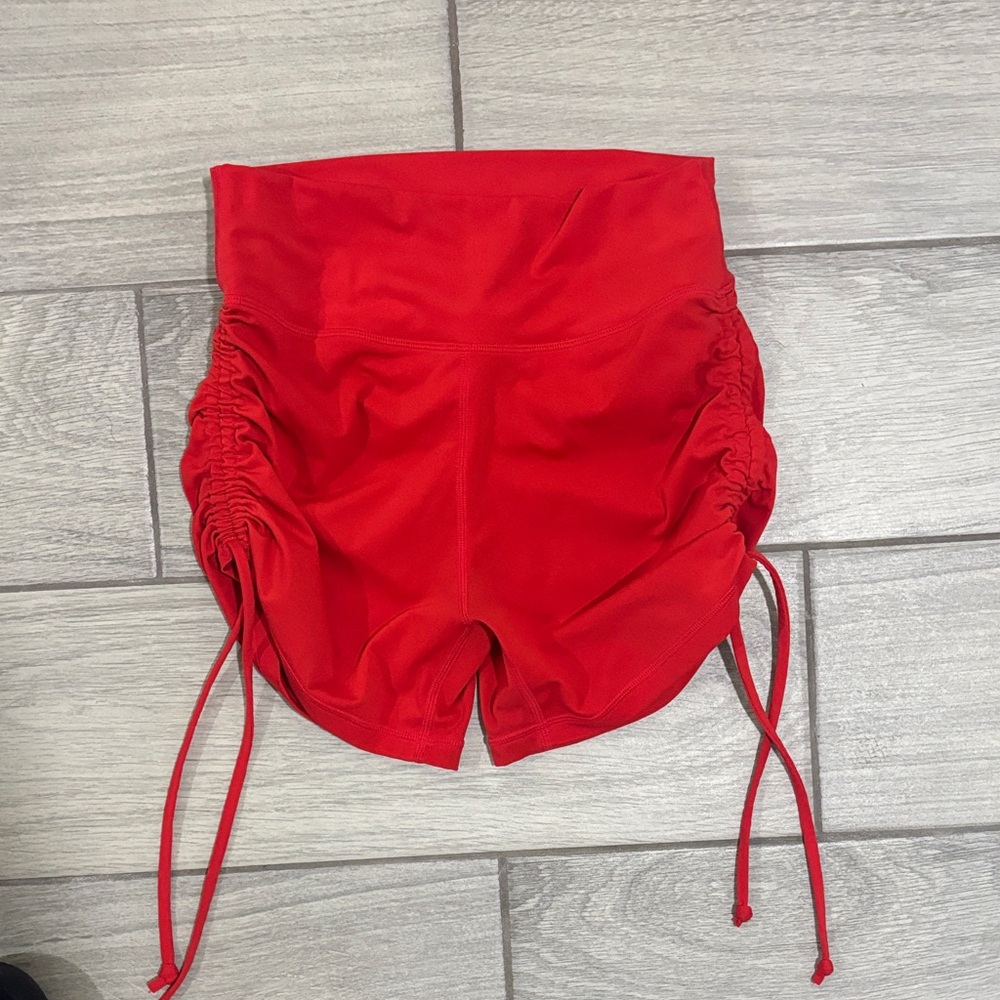 CHERIFIT Red Women's Ruched Shorts